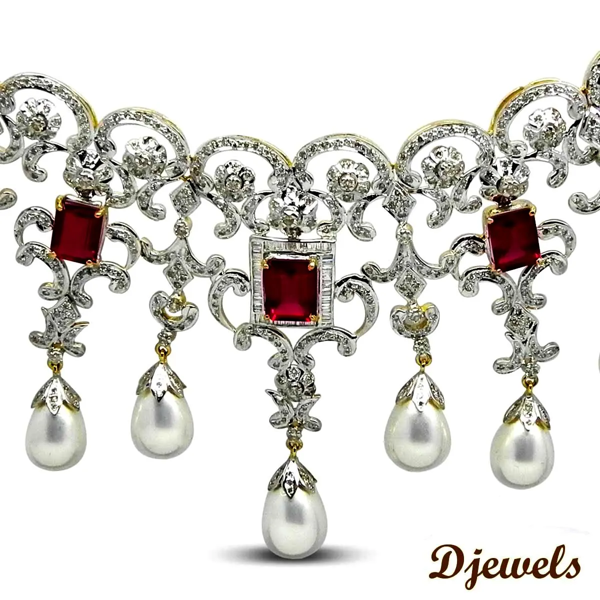 Christmas & New Year real gold necklace diamond traditional Wear Diamond Stones necklace Trendy Now at Wholesale price by djewel