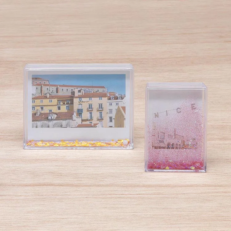 
Super Cute Teenager Favorite Gift High Quality Plastic Shake-it Latest Style Glitter Liquid Instax Frame 