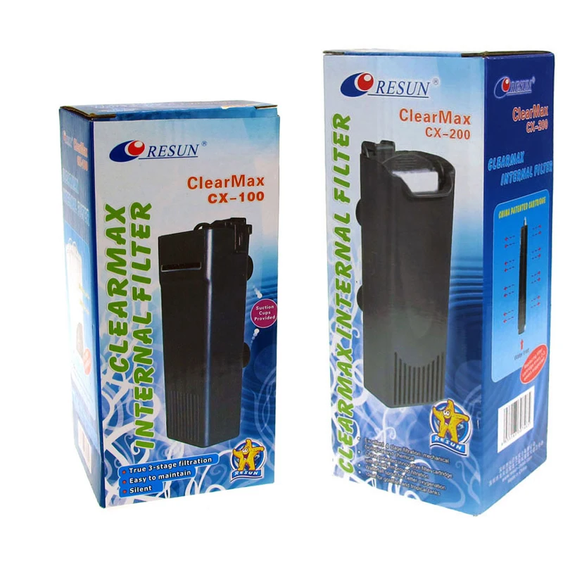 Resun CX-100 CX-200 CX-400 Fountain Style Aquarium Turtle Lizard Fish Tank Low Water hang on Internal Filter