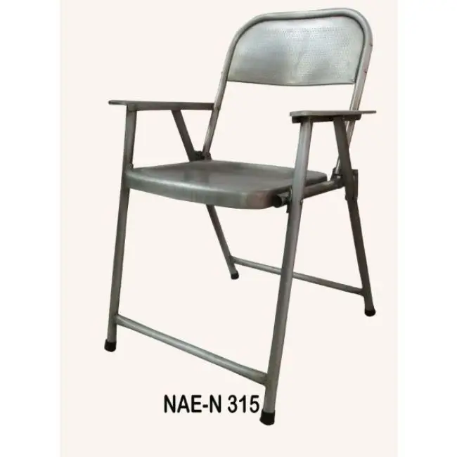 INDUSTRIAL & VINTAGE FURNITURE IRON FOLDING CHAIR WITH ARMS