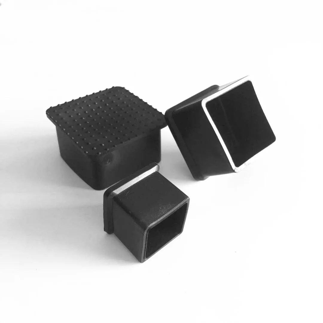 custom square rubber end caps plug for square tubing tube