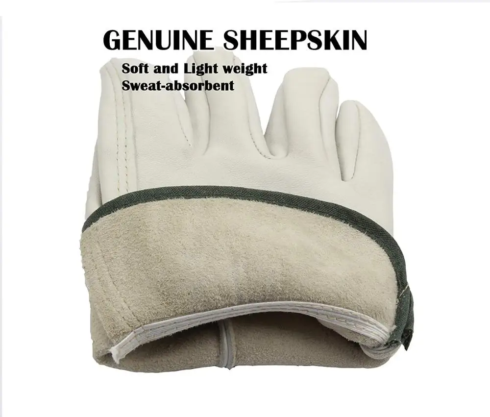 Leather Garden Gloves Flex Grip Soft Sheepskin Gardening Glove Elastic Wrist for Men and Women