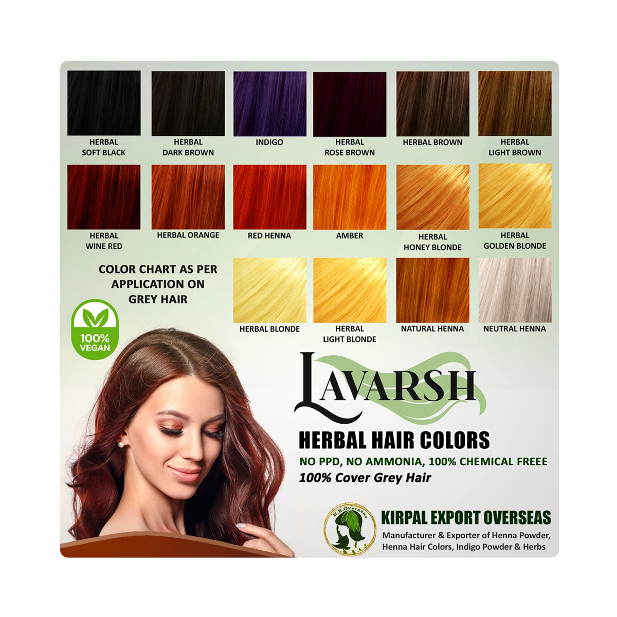 No Ammonia No PPD Natural Hair Coloring Henna Powder No Chemicals