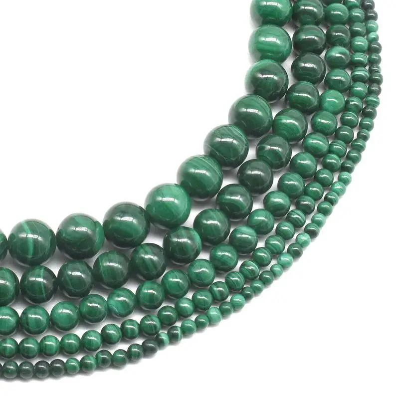  Бусины Из Натурального Малахита 3 мм 4 6 8 10 бусины из зеленого камня круглые натурального малахита для изготовления украшений