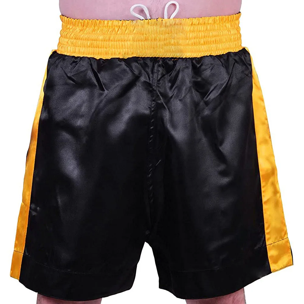 MHF  Boxing Shorts - Excellent Quality Shorts, Polyester Silk Satin Fabric, Elasticated Drawstring Waistband