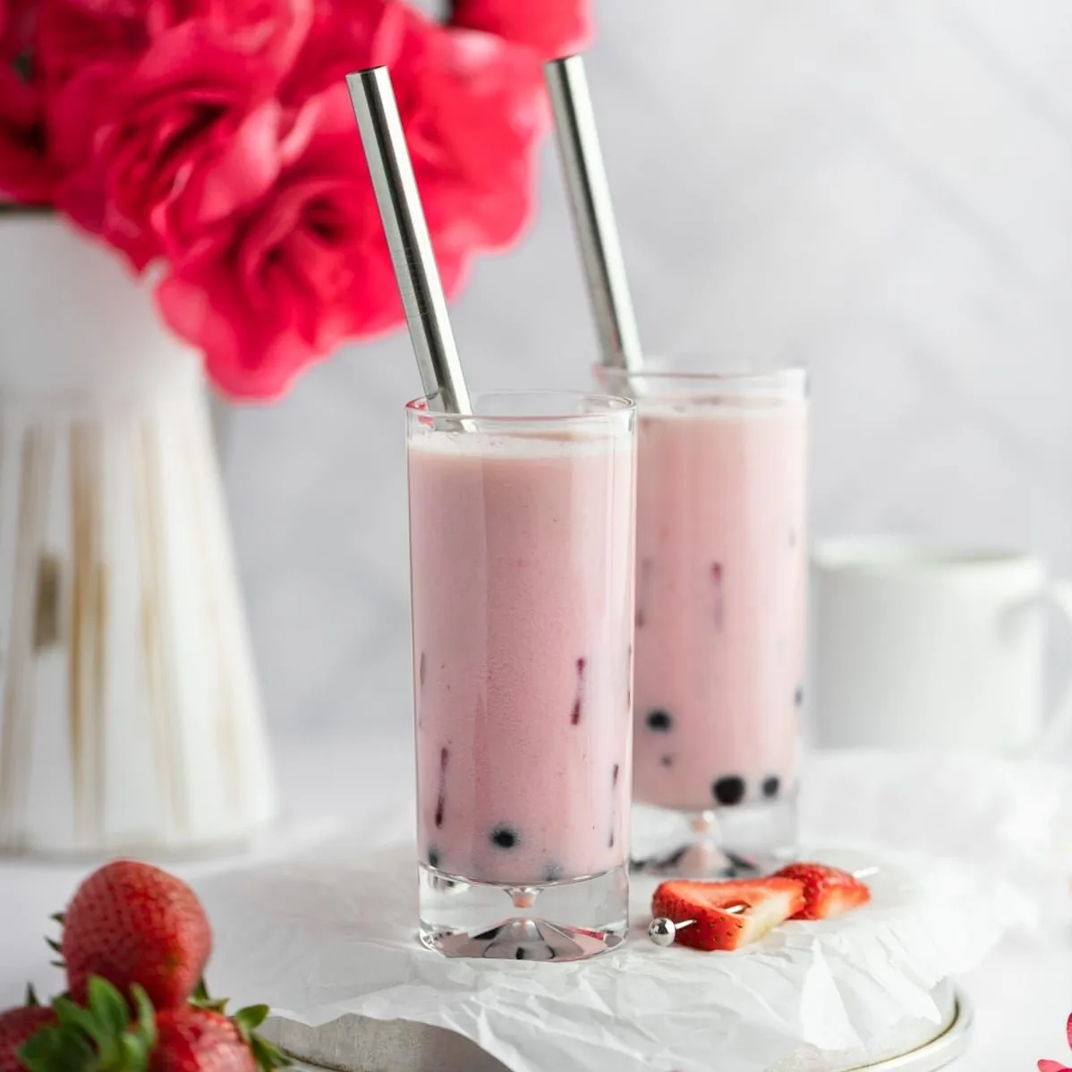strawberry milk powder boba tea supplies