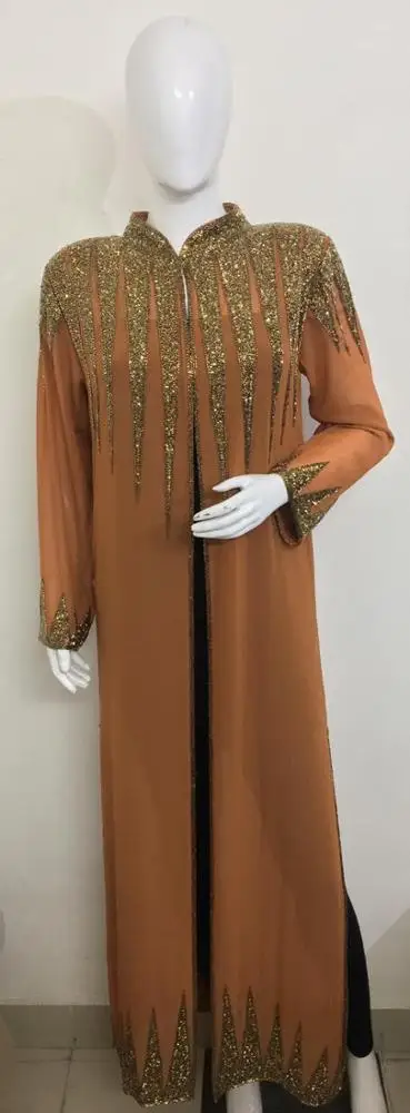 Dubai UAE ready to ship bulk price offer 2020 New Arrival Best Selling Style  Ladies Wear Hand Embodied Abaya Jalabiya