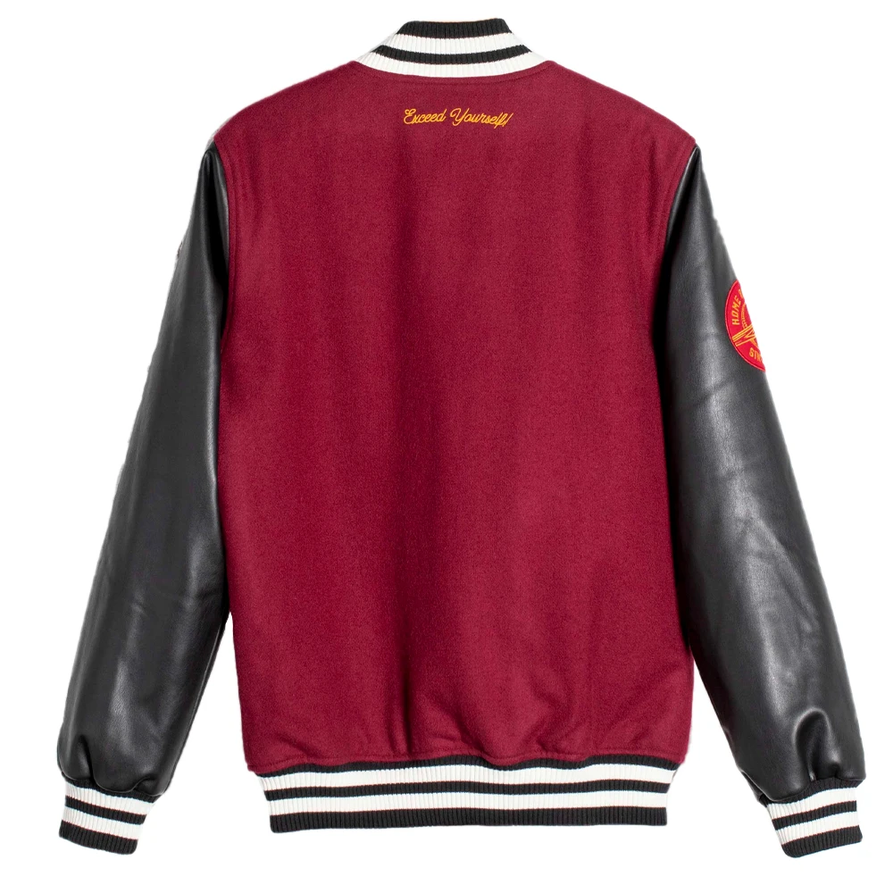 Пользовательский бейсбол letterman КУРТКА Бомбер куртка Вышивка нашивки кожаные рукава Шерсть тело согласно требованию заказчика.