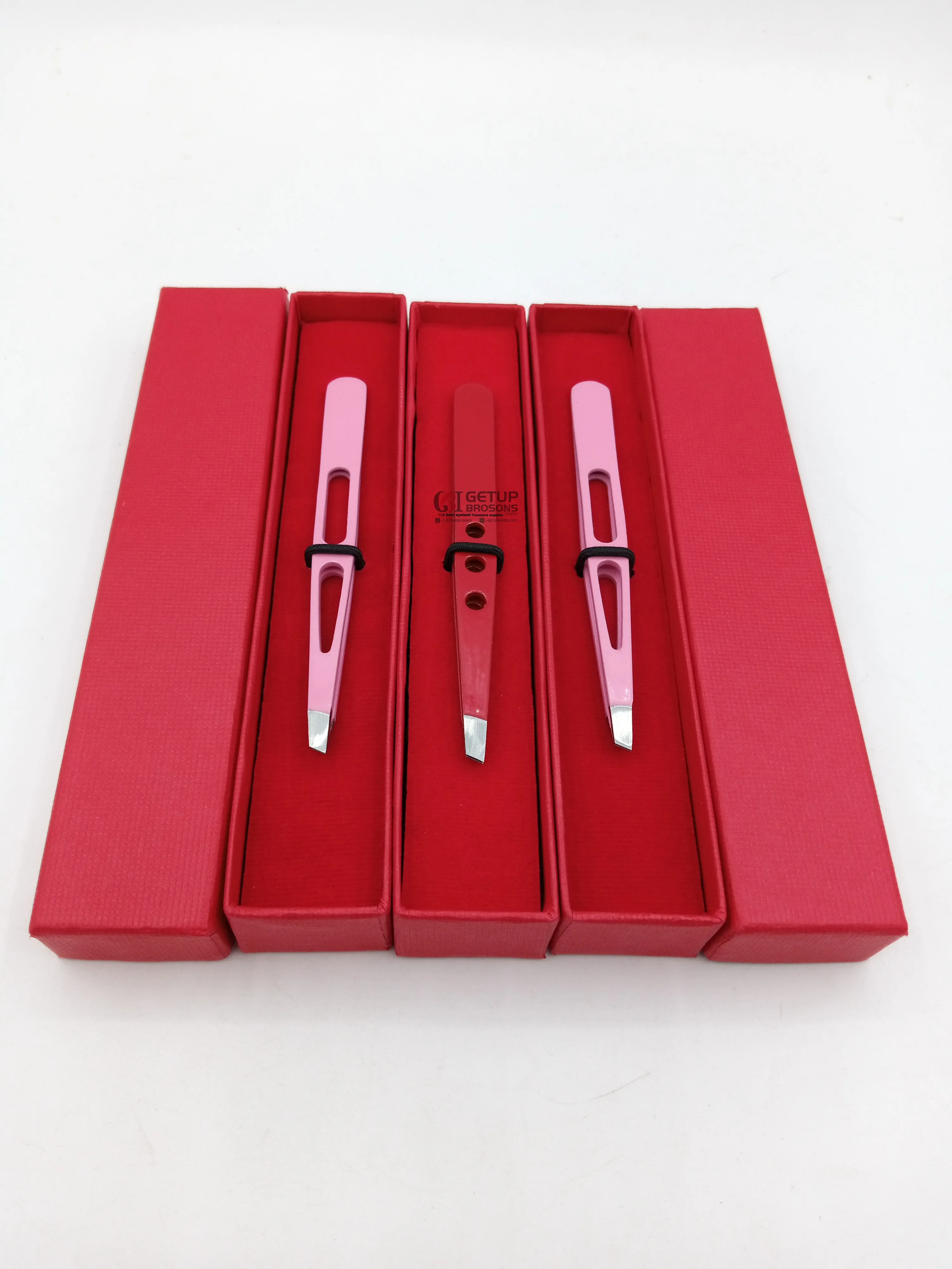 Professional Quality Product Different Colors Powder Coating Eyebrow Extension Tweezers Stainless Steel Silver Tip Beauty Tools