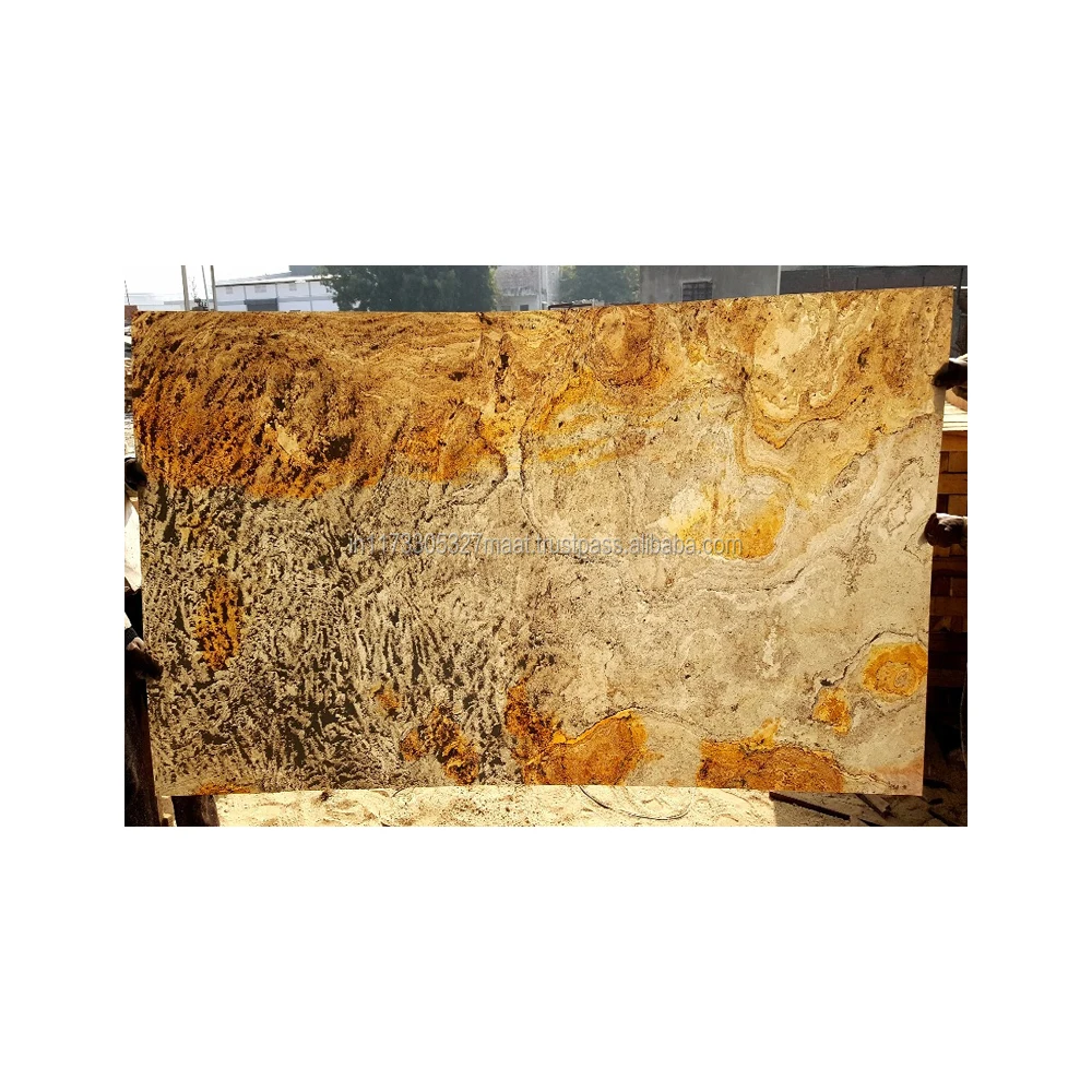 Yellow Stone Veneer Sheet  For Decor Exterior And Interior Design For Pillars At Wholesale Price