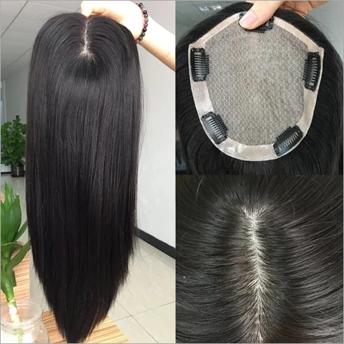 Women Human Hair Topper From India Virgin Hair Lace Topper / Female Patch Tangle Free Hair Extensions hairvirginslavic topper