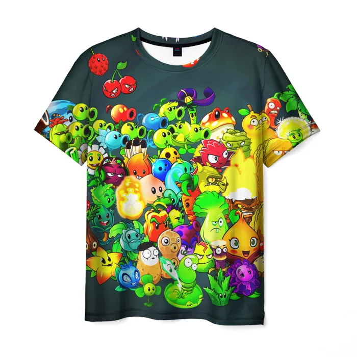 Unisex t-shirt characters Plants vs Zombies merch design print all over
