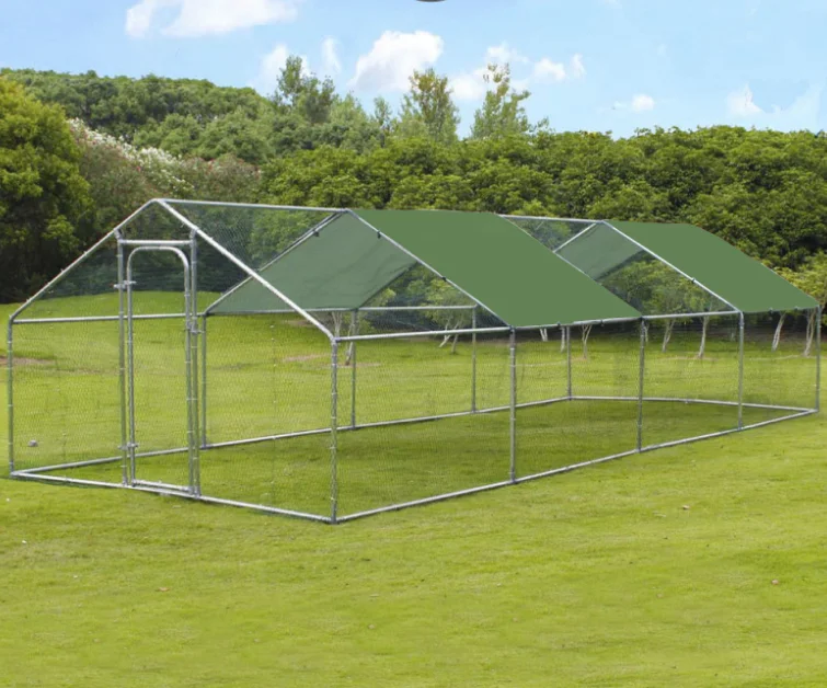Enclosure Hen House 24M2 Park Grid 8x3M Galvanized Steel Chicken Run Cage Coop