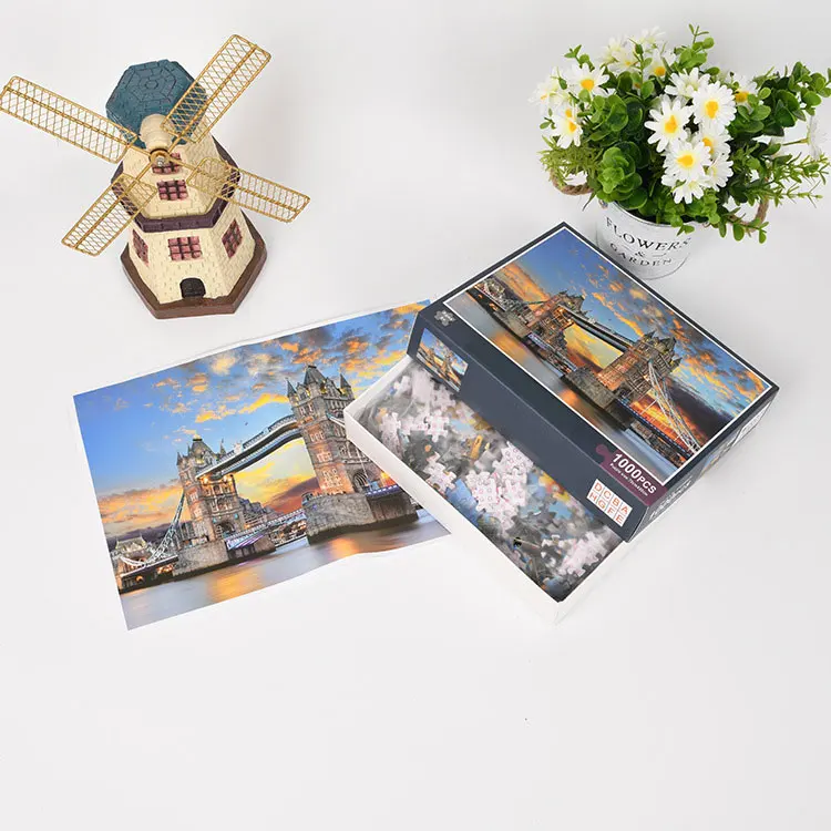 Wholesale Painting Paper DIY Adult Kid Manufacturer Children Custom Jigsaw Pieces Box 3d Game Puzzle 1000