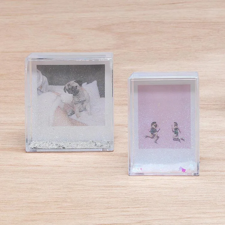 
Super Cute Teenager Favorite Gift High Quality Plastic Shake-it Latest Style Glitter Liquid Instax Frame 