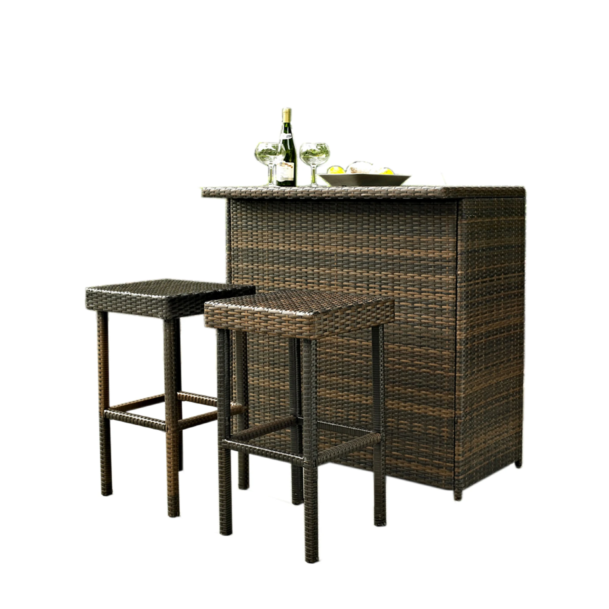 modern luxury aluminium high bar chairs top selling wicker weaving bar chairs garden patio bar furniture