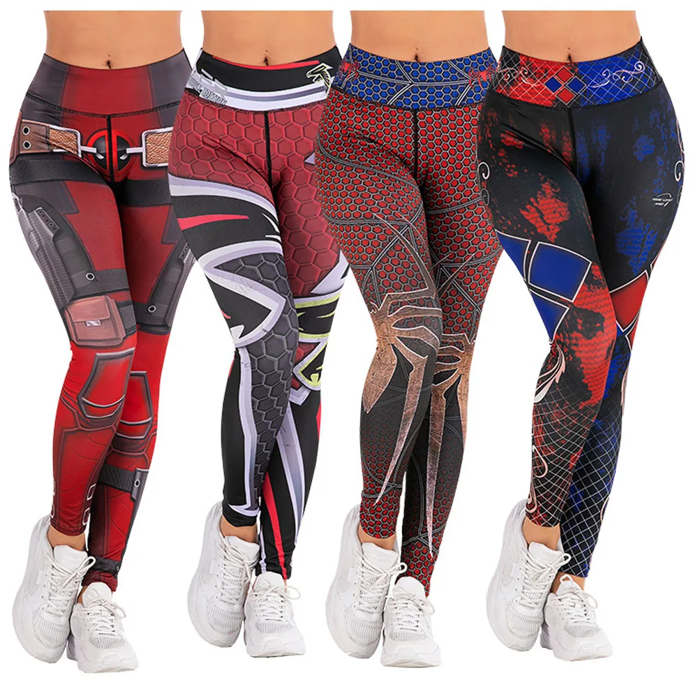 
 Оптовая продажа, женская одежда с принтом, леггинсы для спортзала с принтом Человека-паука  
