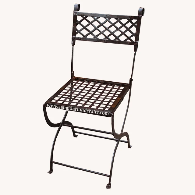 Популярный античный деревенский кованый железный складной ресторанный обеденный винтажный промышленный стиль металлический открытый садовый стул распродажа