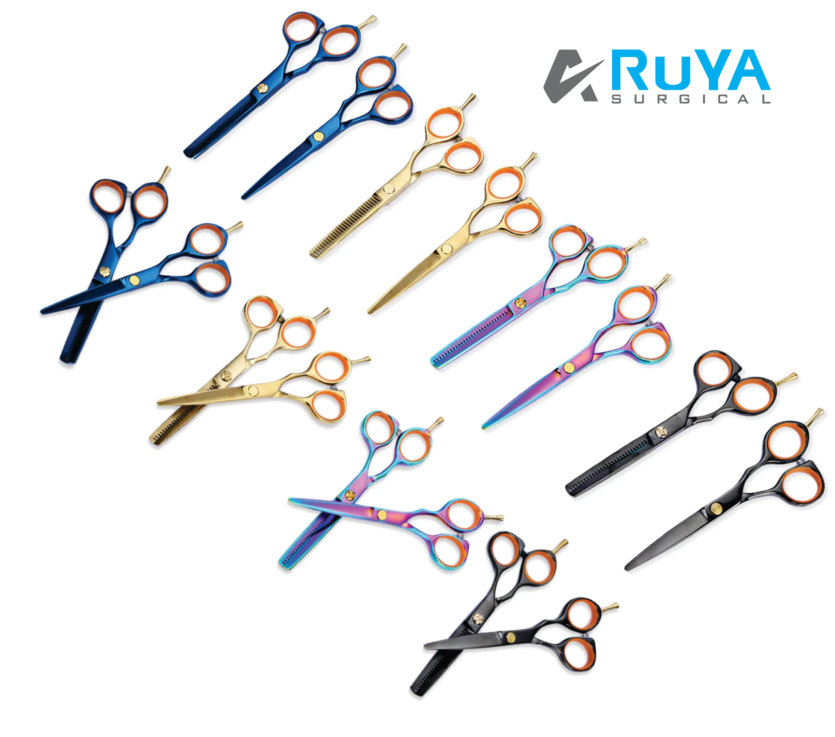 Blue Hairdressing Thinning Shears Scissors 440c Barber Hair Cutting Scissors J2 Steel Scissors 7 Inch Barber ProfessionalSsissor