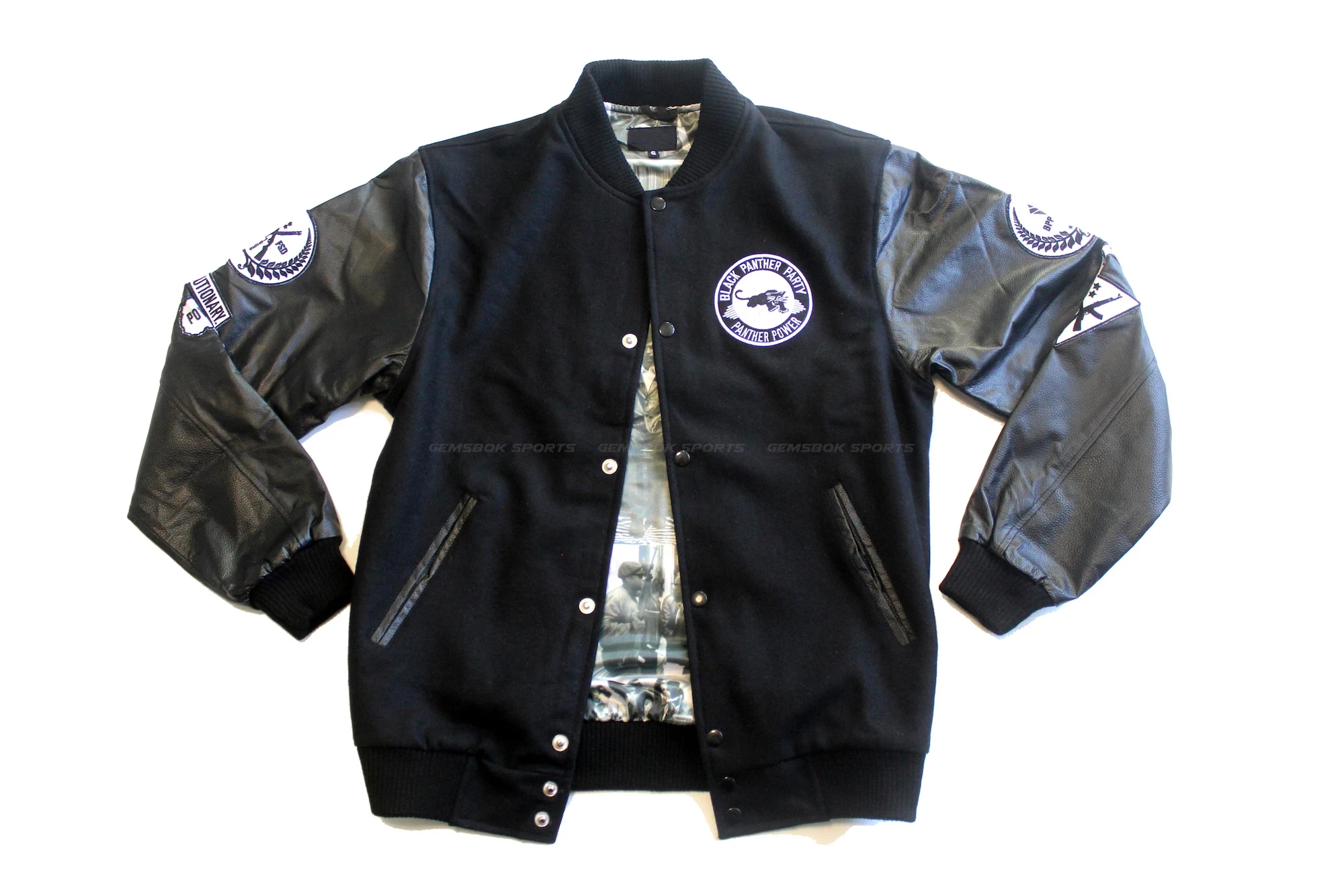 Куртка Panther Varsity черная контрастная Лоскутная куртка-бомбер Letterman мужская куртка высшего качества Черная