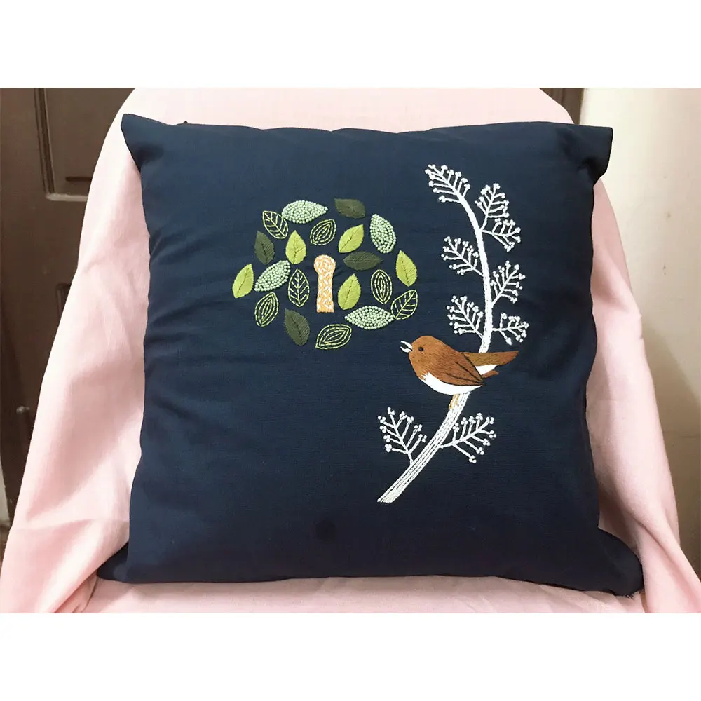 Hot selling 100% cotton high quality embroider pillow