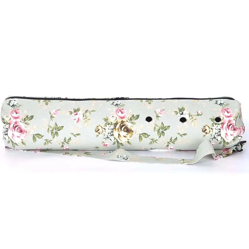 
BSCI factory zipper big openning yoga mat bag cotton canvas private label 