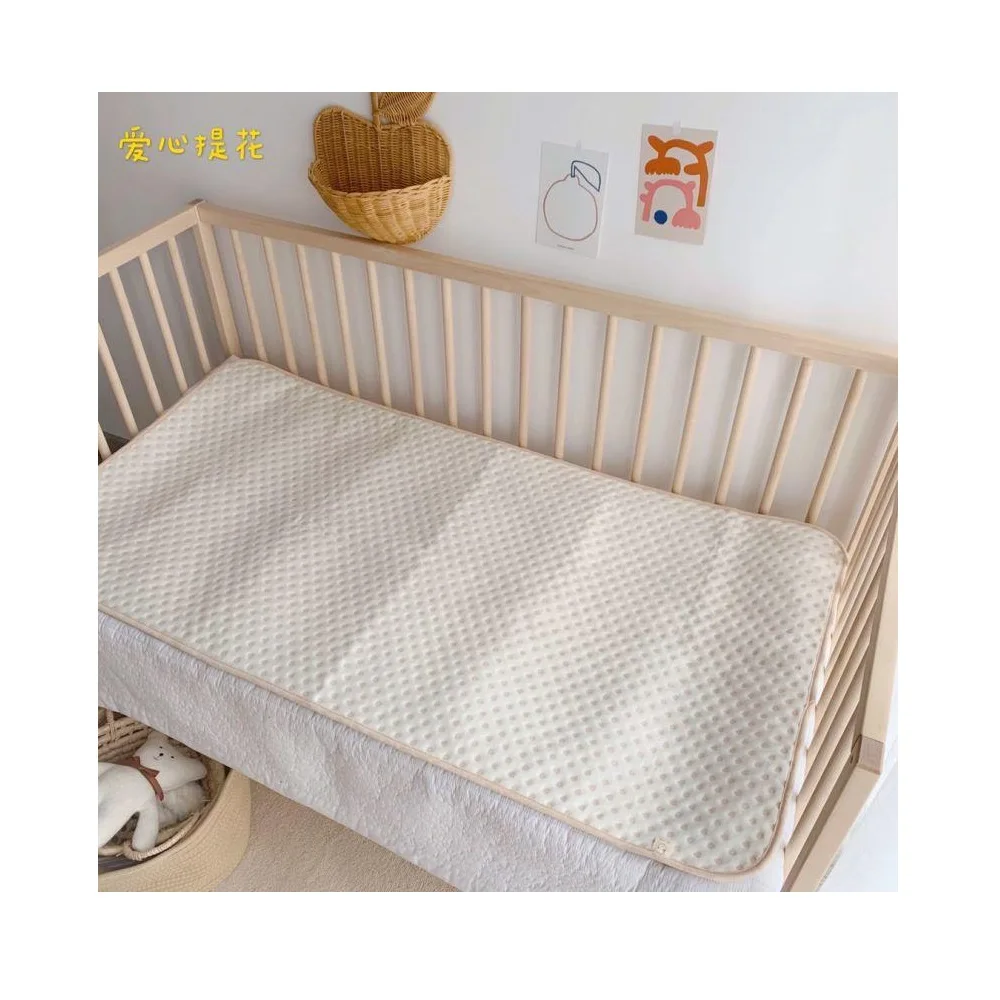 Casual Bed Protection Pad Anti Dust Mite 100% Cotton Knitted Bed Mat Plain Dyed Waterproof Crib Mattress Pad Cover