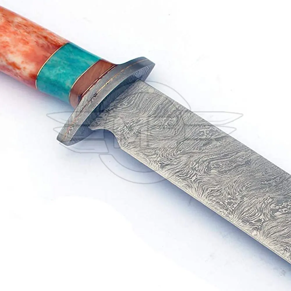  Красивый нож ручной работы из дамасской стали с фиксированным лезвием охотничий Боуи ручка твердого дерева латунными болтами