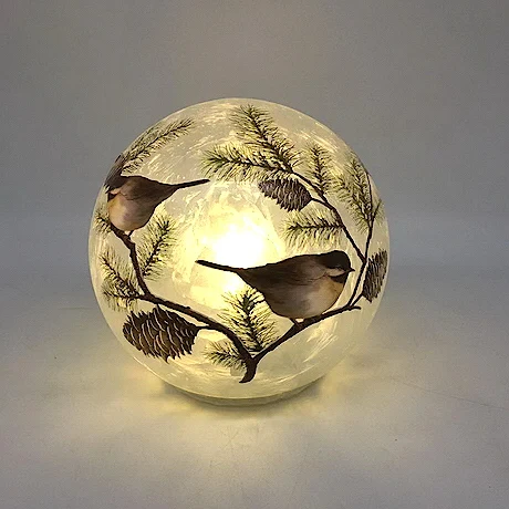 Рождественское/Новогоднее украшение, стеклянный шар с принтом