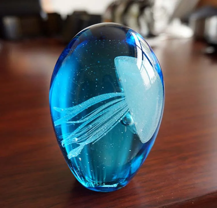 Murano glass blue jellyfish ornament