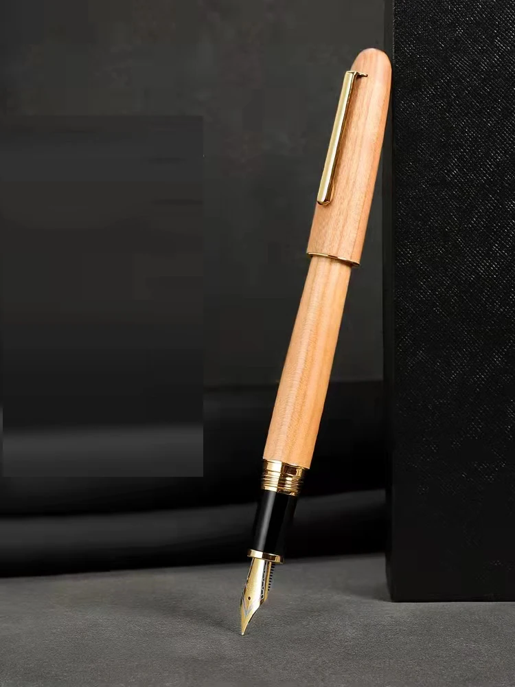 Jinhao 9036 0 7 мм уникальная деревянная перьевая ручка хорошего качества винтажная стальная Золотая клипса бизнес-школа письменная