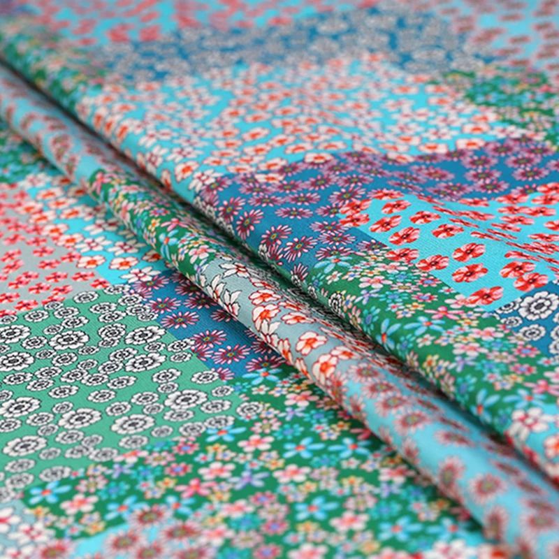 Custom fabric printing floral printed silk crepe fabric 100% silk