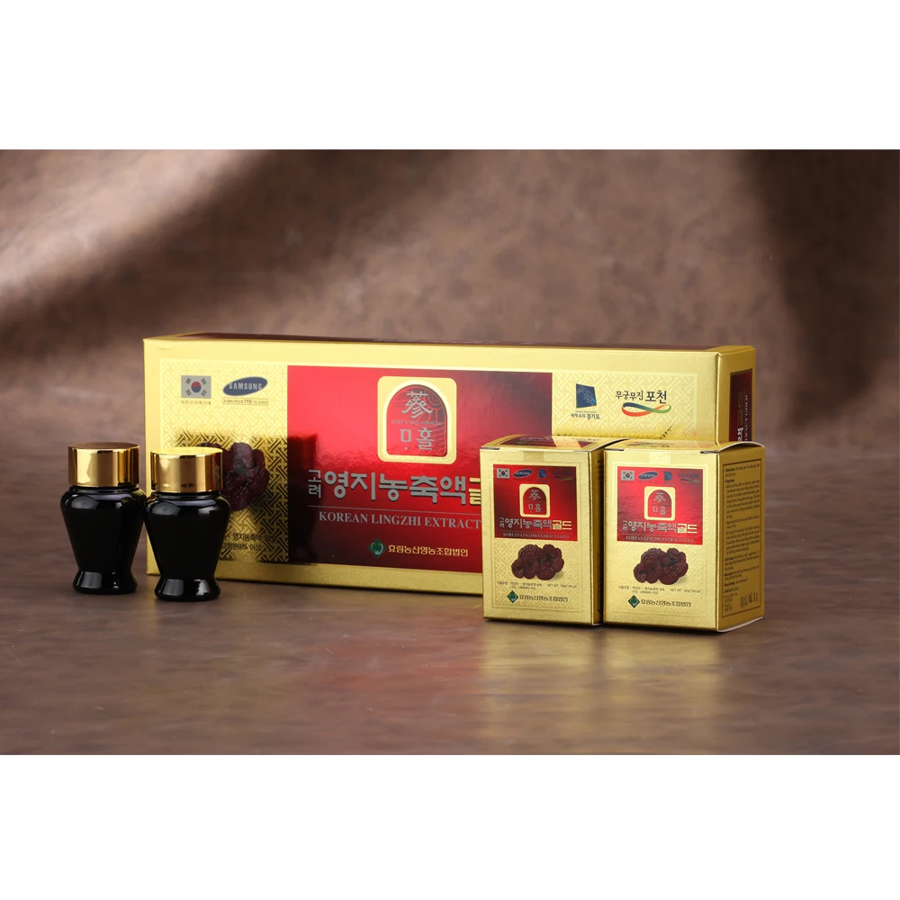 Sammahol Korean Lingzhi Extract Gold 120ml x 5 Bottles Sweet Taste Superfood Daily Health Care Item Fatigue Recover Body Relax