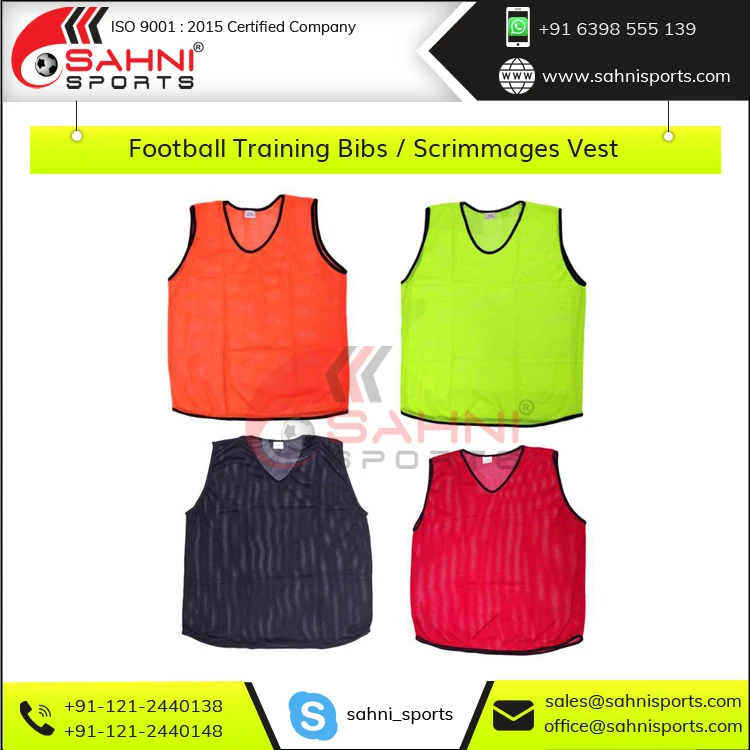 Дышащие Слюнявчики для футбольных тренировок из 100% полиэстера/жилет мяча доступны в форме V и U-образной формы