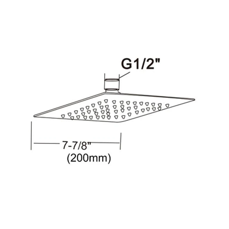 12 Inches Large Rainfall Shower Head Made of 304 Stainless Steel Rain Shower Head