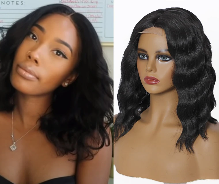 Wholesale cheap synthetic wigs lace frontal wig water Wave Heat Resistant Synthetic Hair black wig for women