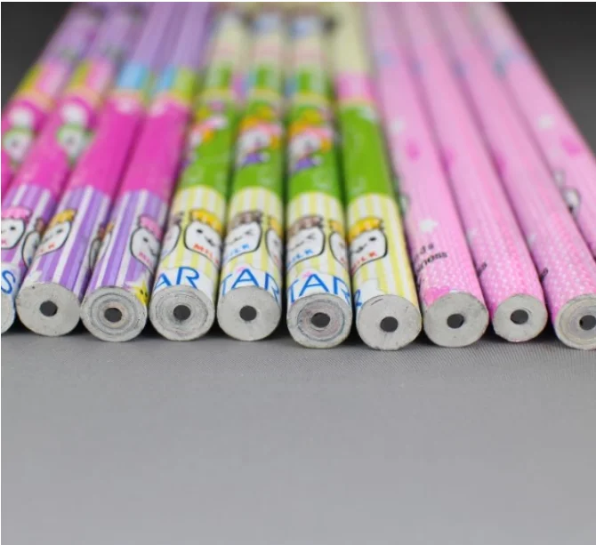 New eco multi-colour kids draw recycled newspaper pencil