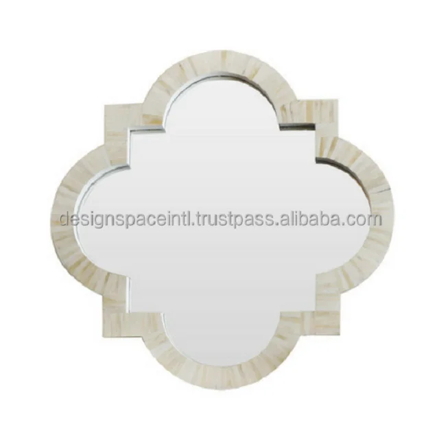 
 Необычное зеркальное настенное зеркало цвета слоновой кости с костяной инкрустацией по разумной цене  