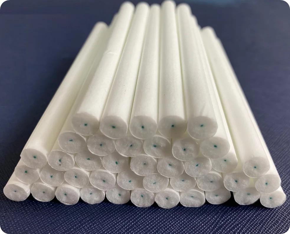 Menthol flavor green thread cellulose mono acetate cigarette filter rod for tobacco and filtered cigarette production