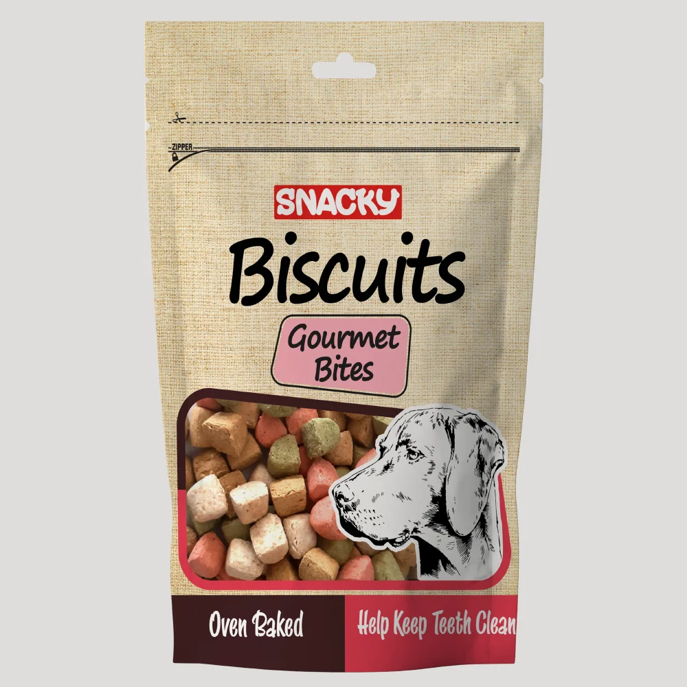 Snacky Animal Junior Mix Dog Treats Teeth Clean Biscuit 200 gr  6 PCS Oven Baked