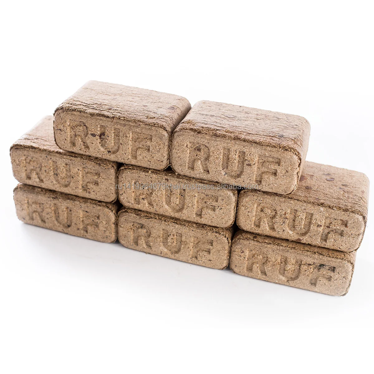 High quality birch RUF sawdust fuel briquettes, ruf