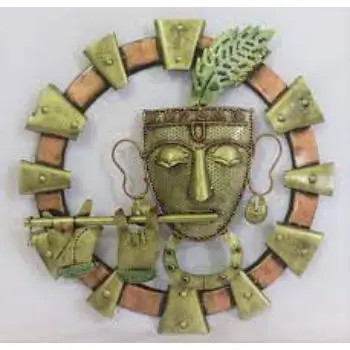  Ручная работа железное окрашенное кольцо Krishna музыкальная статуя для дома/стены декоративное