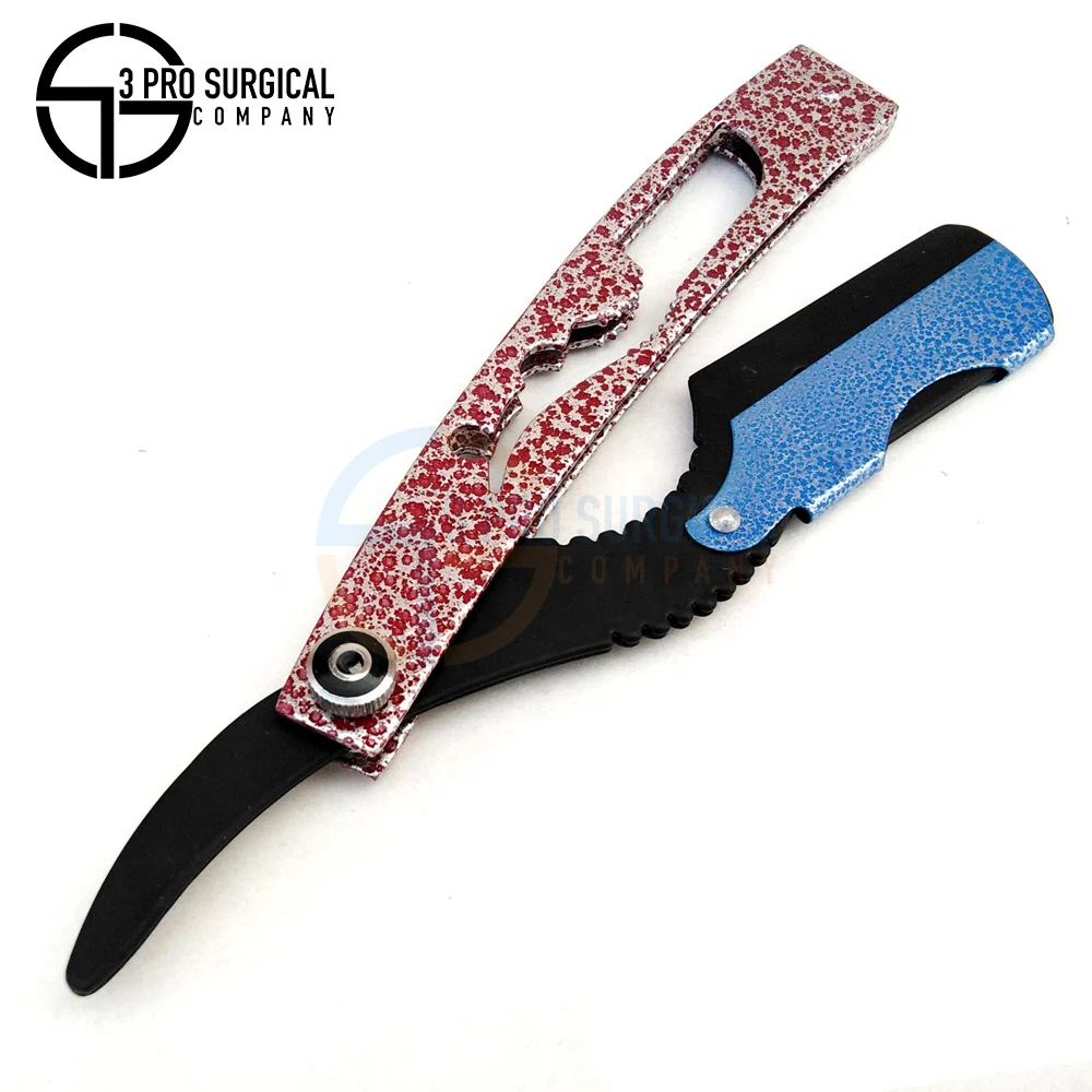 Premium Quality Disposable Safety Razor Single Blade for Barbers and Body Shaving-Red Black & Blue