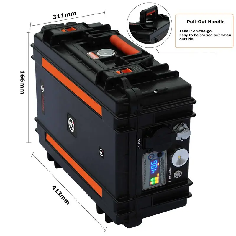 Portable Solar Generator 2000W lithium battery suitcase portable power station Output 110V/220V