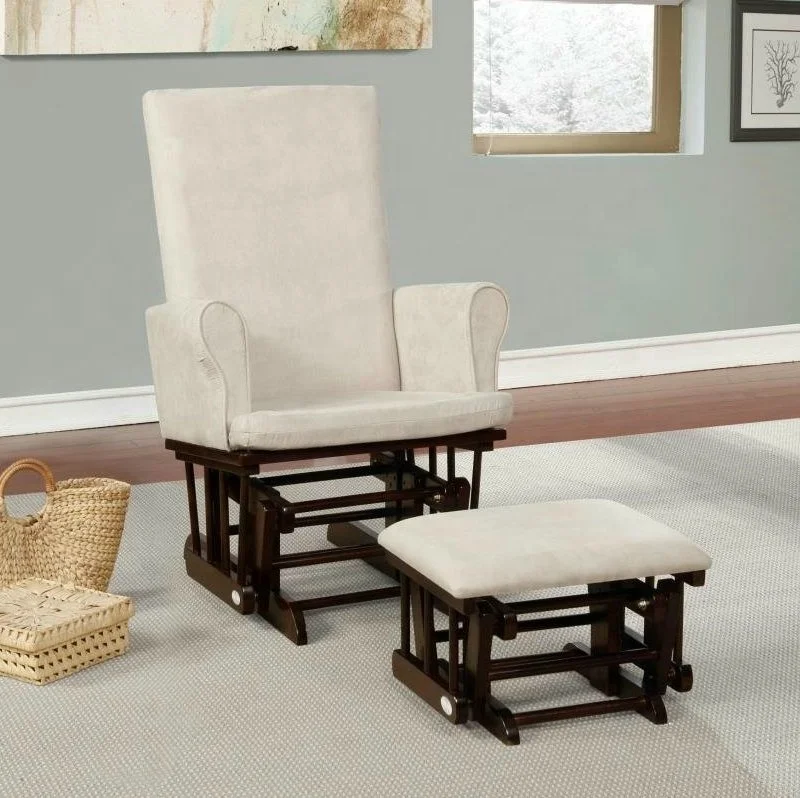 Vietnam Living room furniture fabric cushion glider rocker chair with ottoman