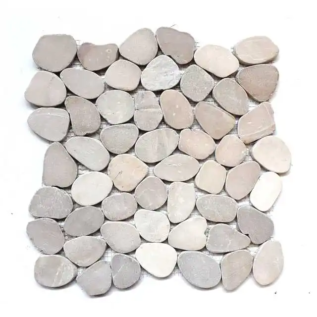 
Wall / Floor Decorative Pebble Tile (Sliced Tan) 