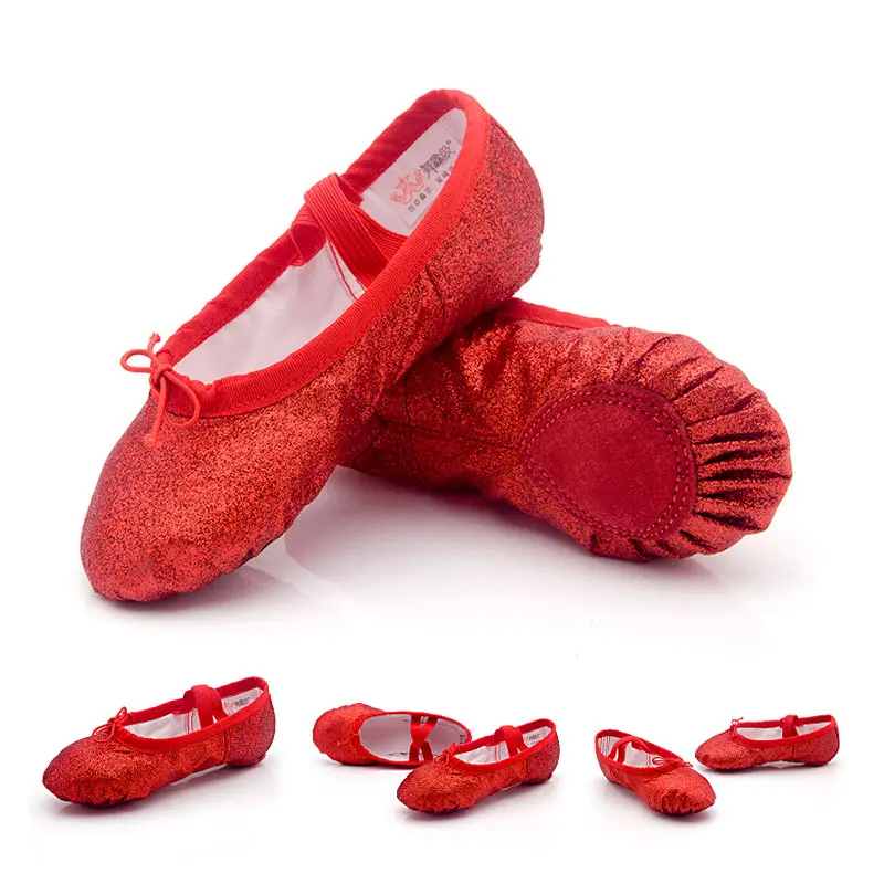 wholesale Ballet Shoes For Girls Soft Sole Flat Yoga Slippers Blue Pink Dancing Shoes Children Women Ballet Dance Shoes