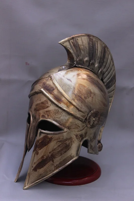 ANTIQUE MEDIEVAL Greek Corinthian Helmet SPARTAN HELMET SHARP EDGE ON HEAD