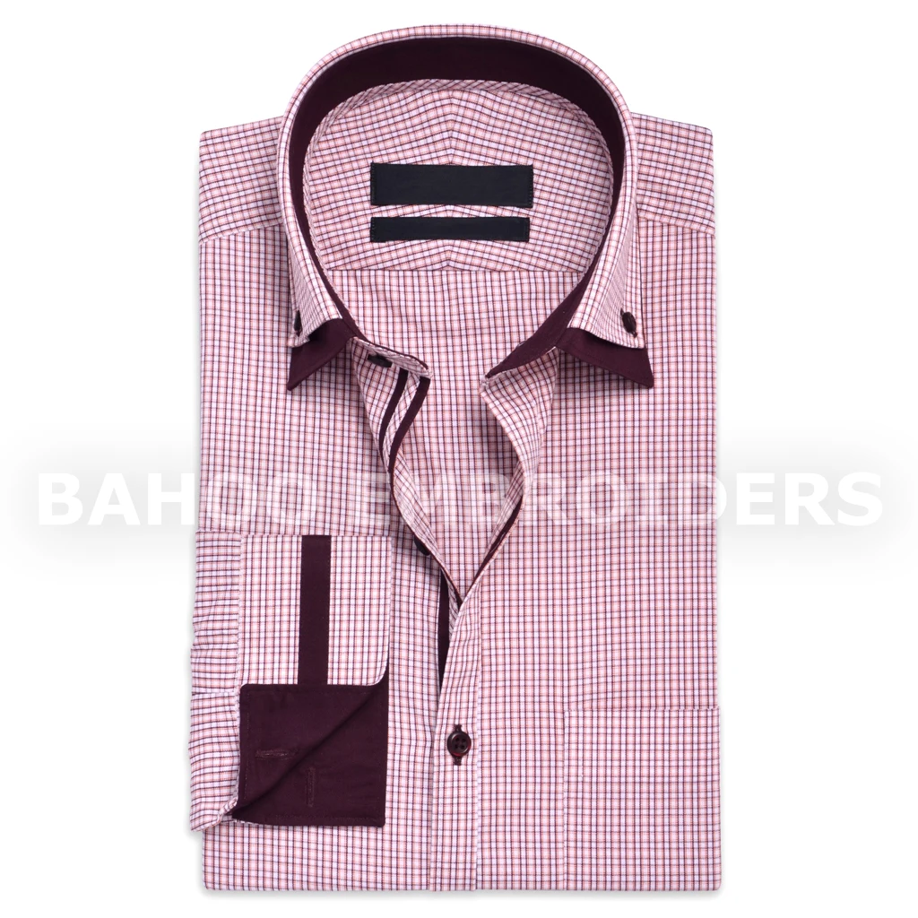 Мужская рубашка в клетку-RED MULTI