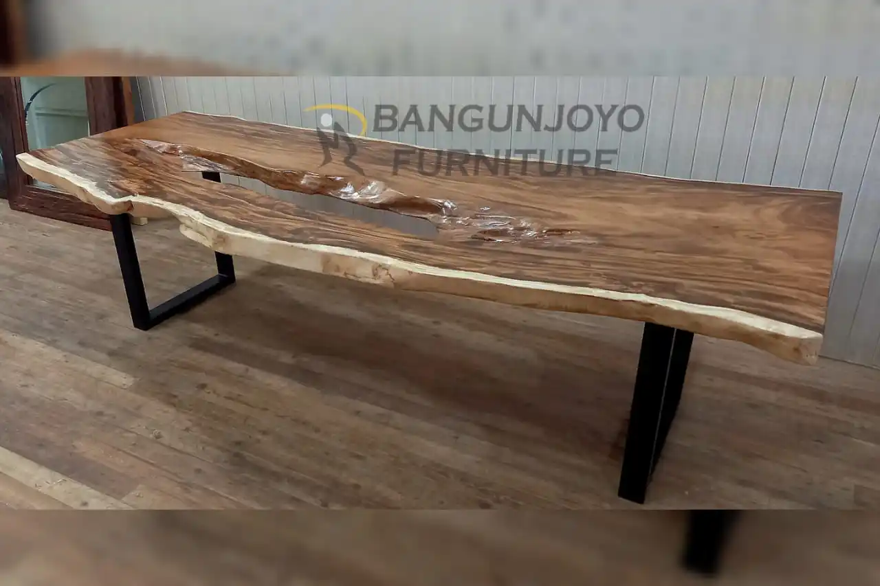 Dining Table Suar Wood/monkey Pod Wood Dining Room Furniture Home Furniture Dinning Room Set Furniture Slab Table Wooden Antique
